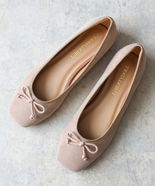 LibertyDoll（リバティードール）の「スクエアトゥ フラット美脚バレエパンプス（バレエシューズ・レディース・アイボリー/レオパード/ブラック/ブラック系その他/ベージュ/グレイッシュベージュ/シルバー/ベージュ系その他/ゴールド/シルバー系1/ゴールド系1/ブラック系1・3L/S/M/SS/L/LL）」の5枚目の写真