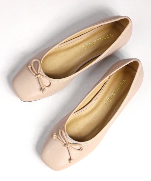 LibertyDoll（リバティードール）の「スクエアトゥ フラット美脚バレエパンプス（バレエシューズ・レディース・アイボリー/レオパード/ブラック/ブラック系その他/ベージュ/グレイッシュベージュ/シルバー/ベージュ系その他/ゴールド/シルバー系1/ゴールド系1/ブラック系1・3L/S/M/SS/L/LL）」の7枚目の写真