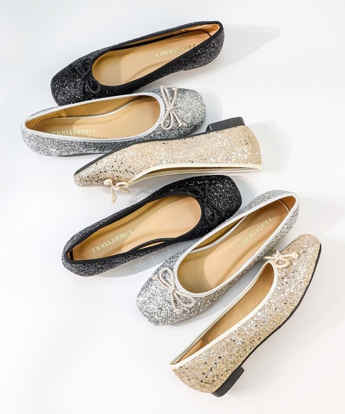 LibertyDoll（リバティードール）の「スクエアトゥ フラット美脚バレエパンプス（バレエシューズ・レディース・アイボリー/レオパード/ブラック/ブラック系その他/ベージュ/グレイッシュベージュ/シルバー/ベージュ系その他/ゴールド/シルバー系1/ゴールド系1/ブラック系1・3L/S/M/SS/L/LL）」の16枚目の写真