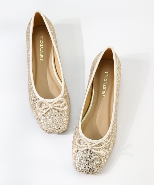 LibertyDoll（リバティードール）の「スクエアトゥ フラット美脚バレエパンプス（バレエシューズ・レディース・アイボリー/レオパード/ブラック/ブラック系その他/ベージュ/グレイッシュベージュ/シルバー/ベージュ系その他/ゴールド/シルバー系1/ゴールド系1/ブラック系1・3L/S/M/SS/L/LL）」の18枚目の写真