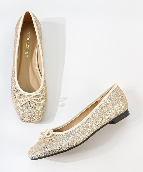 LibertyDoll（リバティードール）の「スクエアトゥ フラット美脚バレエパンプス（バレエシューズ・レディース・アイボリー/レオパード/ブラック/ブラック系その他/ベージュ/グレイッシュベージュ/シルバー/ベージュ系その他/ゴールド/シルバー系1/ゴールド系1/ブラック系1・3L/S/M/SS/L/LL）」の19枚目の写真