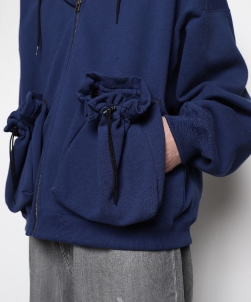 refomed（リフォメッド）の「”KINCHAKU＂ZIPUP HOODIE（ブルゾン・メンズ・ブルー/ナチュラル・3）」の14枚目の写真