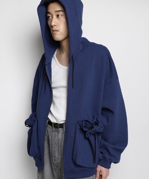 refomed（リフォメッド）の「”KINCHAKU＂ZIPUP HOODIE（ブルゾン・メンズ・ブルー/ナチュラル・3）」の13枚目の写真