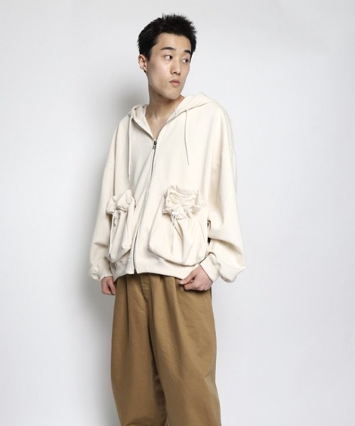 refomed（リフォメッド）の「”KINCHAKU＂ZIPUP HOODIE（ブルゾン・メンズ・ブルー/ナチュラル・3）」の15枚目の写真