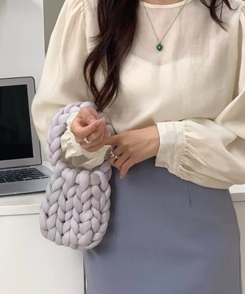 .KOM（ドットコム）の「『.KOM/ドットケーオーエム』マンドゥトートバッグ 【CN】（トートバッグ・レディース・ブルー/ブラック/パープル/ホワイト/グレー・FREE）」の4枚目の写真