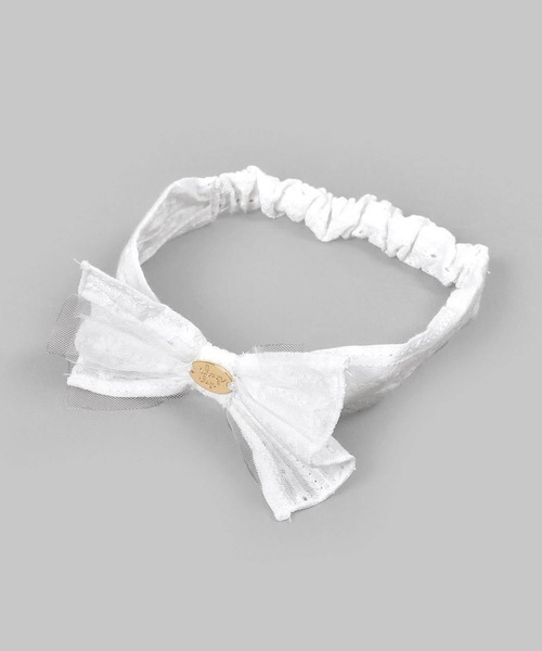 SLAP SLIP BABY（スラップスリップベビー）の「SLAPSLIPBABY/花柄ストライプ花レースチュールリボンカチュームベビー（ヘアバンド・キッズ・ホワイト系その他/ピンク系その他/ブルー系その他・ONESIZE）」の2枚目の写真