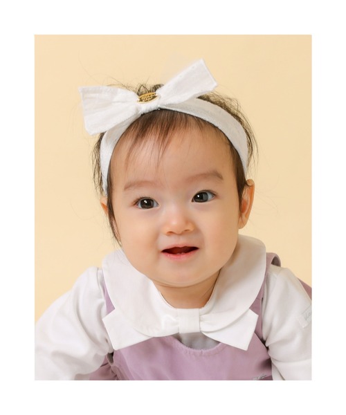 SLAP SLIP BABY（スラップスリップベビー）の「SLAPSLIPBABY/花柄ストライプ花レースチュールリボンカチュームベビー（ヘアバンド・キッズ・ホワイト系その他/ピンク系その他/ブルー系その他・ONESIZE）」の4枚目の写真