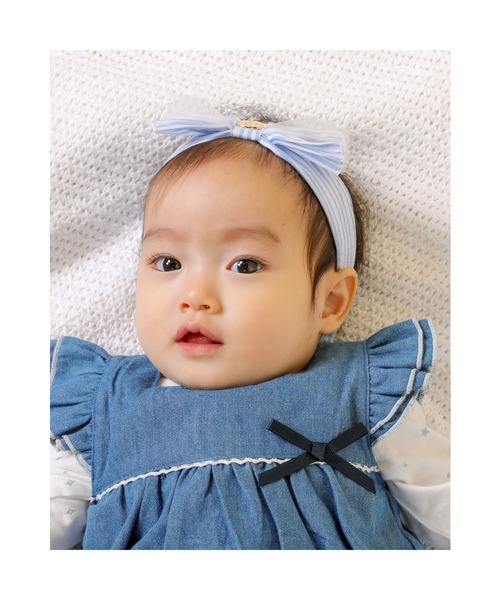 SLAP SLIP BABY（スラップスリップベビー）の「SLAPSLIPBABY/花柄ストライプ花レースチュールリボンカチュームベビー（ヘアバンド・キッズ・ホワイト系その他/ピンク系その他/ブルー系その他・ONESIZE）」の12枚目の写真