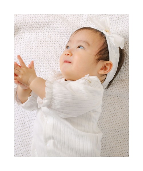 SLAP SLIP BABY（スラップスリップベビー）の「SLAPSLIPBABY/花柄ストライプ花レースチュールリボンカチュームベビー（ヘアバンド・キッズ・ホワイト系その他/ピンク系その他/ブルー系その他・ONESIZE）」の5枚目の写真