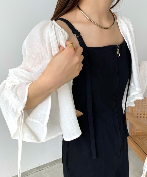 callautia（カラウティア）の「ウエストスリットサロペットパンツ（サロペット/オーバーオール・レディース・ホワイト/ブラック/アイボリー/ネイビー/ブラウン・SMALL/MEDIUM/LARGE/X-LARGE）」の9枚目の写真