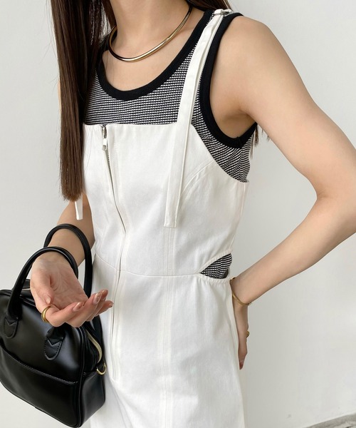 callautia（カラウティア）の「ウエストスリットサロペットパンツ（サロペット/オーバーオール・レディース・ホワイト/ブラック/アイボリー/ネイビー/ブラウン・SMALL/MEDIUM/LARGE/X-LARGE）」の15枚目の写真