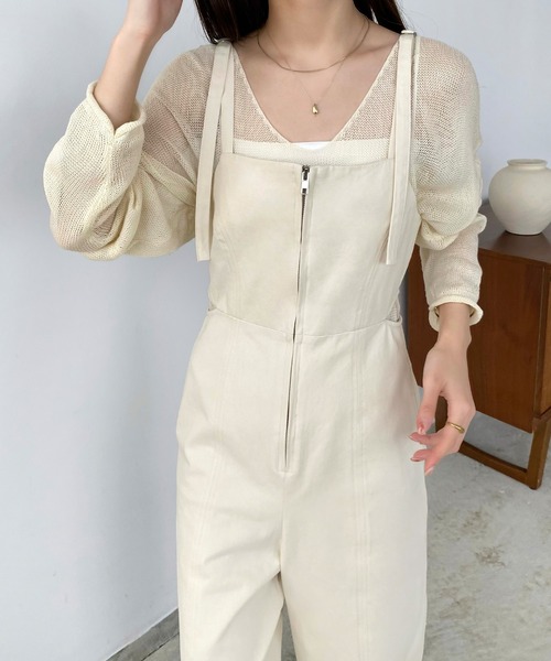 callautia（カラウティア）の「ウエストスリットサロペットパンツ（サロペット/オーバーオール・レディース・ホワイト/ブラック/アイボリー/ネイビー/ブラウン・SMALL/MEDIUM/LARGE/X-LARGE）」の21枚目の写真