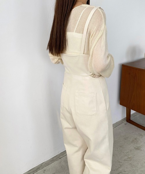 callautia（カラウティア）の「ウエストスリットサロペットパンツ（サロペット/オーバーオール・レディース・ホワイト/ブラック/アイボリー/ネイビー/ブラウン・SMALL/MEDIUM/LARGE/X-LARGE）」の22枚目の写真