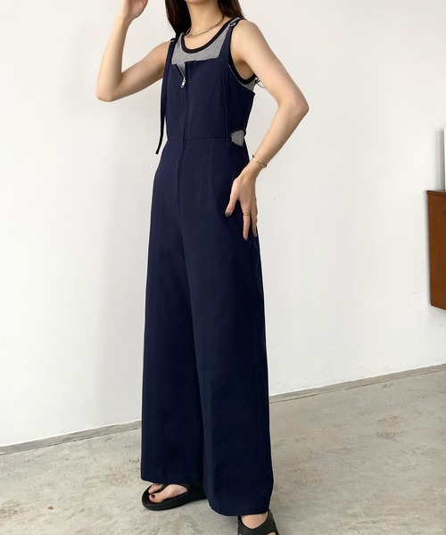 セール】ウエストスリットサロペットパンツ（サロペット