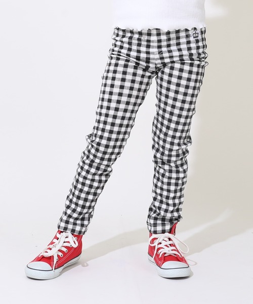 BABYDOLL（ベビードール）の「通販限定カラー/サイズあり ウルトラストレッチロングパンツ [総柄] 10分丈 8344K（その他パンツ・キッズ・チャコールグレー/ブラック系2/バイオレット/ブラック系その他/ストーン/イエロー×グリーン/ネイビー/ホワイト/ダークブラウン系/ピンク系その他7/ブラック系1/ブラック×ホワイト/レッド系その他/サーモンピンク/ネイビー×ホワイト/オフホワイト/ブラウン系その他/ブラック系その他2/ピンク系その他/ベージュ/パープル/ベビーピンク/イエローゴールド/ベージュ系その他・90cm/100cm/110cm/120cm/130cm/140cm/150cm/80ｃｍ/90㎝）」の7枚目の写真