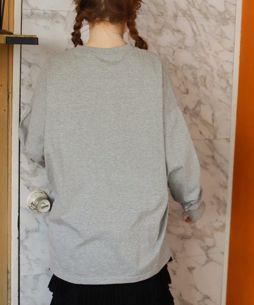 Birthday room（バースデイルーム）の「ハート刺繍ロングTシャツ（Tシャツ/カットソー・レディース・ホワイト/グレー/ナチュラル/チャコールグレー・FREE）」の19枚目の写真