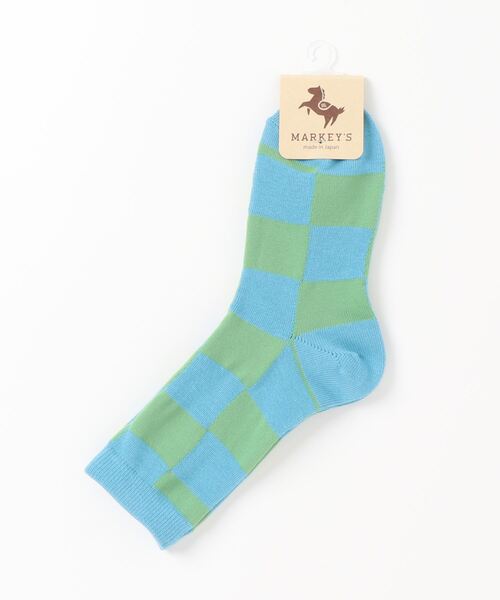 MARKEY'S（マーキーズ）の「チェッカーフラッグソックス(kids/19-22cm)（ソックス/靴下・キッズ・グリーン/チャコール/ベージュ・M/L）」の6枚目の写真