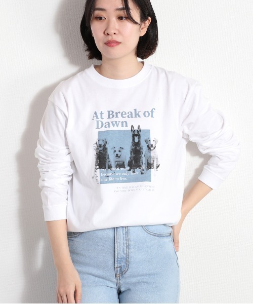 cepo（セポ）の「CATS＆DOGSプリントアソート ロンＴｅｅ（Tシャツ/カットソー・レディース・ホワイト系1/ホワイト系2/ホワイト系3・M）」の3枚目の写真