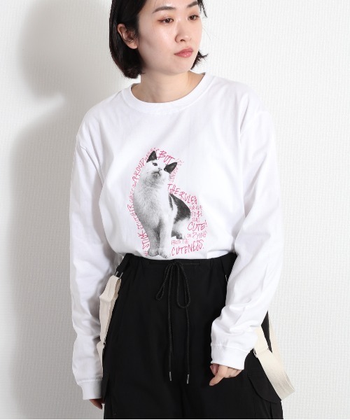 cepo（セポ）の「CATS＆DOGSプリントアソート ロンＴｅｅ（Tシャツ/カットソー・レディース・ホワイト系1/ホワイト系2/ホワイト系3・M）」の19枚目の写真