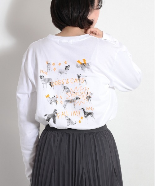 cepo（セポ）の「CATS＆DOGSプリントアソート ロンＴｅｅ（Tシャツ/カットソー・レディース・ホワイト系1/ホワイト系2/ホワイト系3・M）」の14枚目の写真