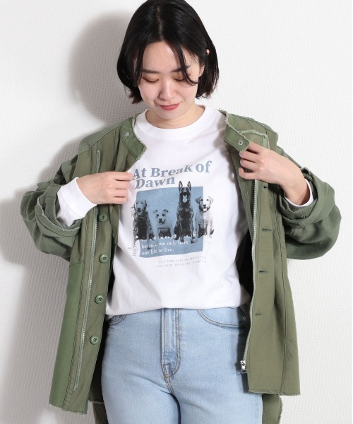 cepo（セポ）の「CATS＆DOGSプリントアソート ロンＴｅｅ（Tシャツ/カットソー・レディース・ホワイト系1/ホワイト系2/ホワイト系3・M）」の13枚目の写真