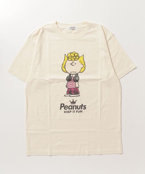 PEANUTS（ピーナッツ）の「PEANUTS ヘッドフォン ｽﾇｰﾋﾟｰ/ｱﾝﾃﾞｨ/ﾙｰｼｰ/ﾗｲﾅｽ/ｻﾘｰ/ｼｭﾛｰﾀﾞｰ/ﾋﾞｯｸﾞﾍﾞﾝ/ｵﾗﾌ ﾋﾟｸﾞﾒﾝﾄ加工 半袖Tシャツ（Tシャツ/カットソー・レディース・カーキ系4/ネイビー系3/ネイビー系1/カーキ系3/カーキ系/カーキ/ネイビー/カーキ系2/ネイビー系2/カーキ系1/ネイビー系4/カーキ系5/ネイビー系/ネイビー系5/ホワイト/ホワイト系5/ホワイト系/ホワイト系1/ホワイト系2/ホワイト系3/ホワイト系4/サックスブルー系/サックスブルー系3/サックスブルー系2/サックスブルー/オレンジ系/オレンジ系5/オレンジ系3/オレンジ系4/サックスブルー系4/オレンジ/サックスブルー系5/サックスブルー系1/オレンジ系1/オレンジ系2/アイボリー系/アイボリー/アイボリー系3/アイボリー系1/アイボリー系4/アイボリー系2/アイボリー系5・M/L/3L/LL/4L/S）」の12枚目の写真