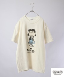 PEANUTS ヘッドフォン スヌーピー/アンディ/ルーシー/ライナス/サリー/シュローダー/ビッグベン/オラフ ピグメント加工 半袖Tシャツ