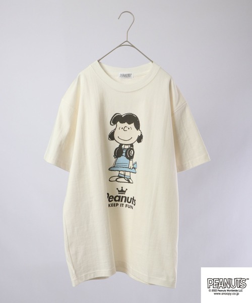 PEANUTS（ピーナッツ）の「PEANUTS ヘッドフォン ｽﾇｰﾋﾟｰ/ｱﾝﾃﾞｨ/ﾙｰｼｰ/ﾗｲﾅｽ/ｻﾘｰ/ｼｭﾛｰﾀﾞｰ/ﾋﾞｯｸﾞﾍﾞﾝ/ｵﾗﾌ ﾋﾟｸﾞﾒﾝﾄ加工 半袖Tシャツ（Tシャツ/カットソー・レディース・カーキ系4/ネイビー系3/ネイビー系1/カーキ系3/カーキ系/カーキ/ネイビー/カーキ系2/ネイビー系2/カーキ系1/ネイビー系4/カーキ系5/ネイビー系/ネイビー系5/ホワイト/ホワイト系5/ホワイト系/ホワイト系1/ホワイト系2/ホワイト系3/ホワイト系4/サックスブルー系/サックスブルー系3/サックスブルー系2/サックスブルー/オレンジ系/オレンジ系5/オレンジ系3/オレンジ系4/サックスブルー系4/オレンジ/サックスブルー系5/サックスブルー系1/オレンジ系1/オレンジ系2/アイボリー系/アイボリー/アイボリー系3/アイボリー系1/アイボリー系4/アイボリー系2/アイボリー系5・M/L/3L/LL/4L/S）」の4枚目の写真
