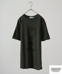 PEANUTS ヘッドフォン ｽﾇｰﾋﾟｰ/ｱﾝﾃﾞｨ/ﾙｰｼｰ/ﾗｲﾅｽ/ｻﾘｰ/ｼｭﾛｰﾀﾞｰ/ﾋﾞｯｸﾞﾍﾞﾝ/ｵﾗﾌ ﾋﾟｸﾞﾒﾝﾄ加工 半袖Tシャツ