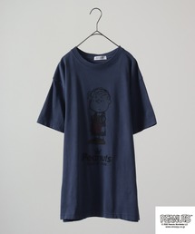 PEANUTS ヘッドフォン スヌーピー/アンディ/ルーシー/ライナス/サリー/シュローダー/ビッグベン/オラフ ピグメント加工 半袖Tシャツ