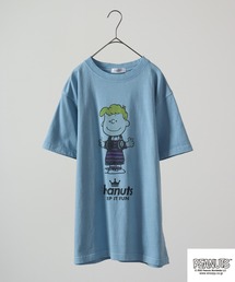 PEANUTS ヘッドフォン スヌーピー/アンディ/ルーシー/ライナス/サリー/シュローダー/ビッグベン/オラフ ピグメント加工 半袖Tシャツ