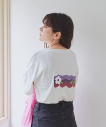 EPICKS | フラワーデザインバックプリントTシャツ(Tシャツ/カットソー)