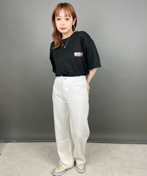 EPICKS（エピックス）の「フラワーデザインバックプリントTシャツ（Tシャツ/カットソー・レディース・ブラック/ホワイト・MEDIUM/LARGE/X-LARGE）」の18枚目の写真