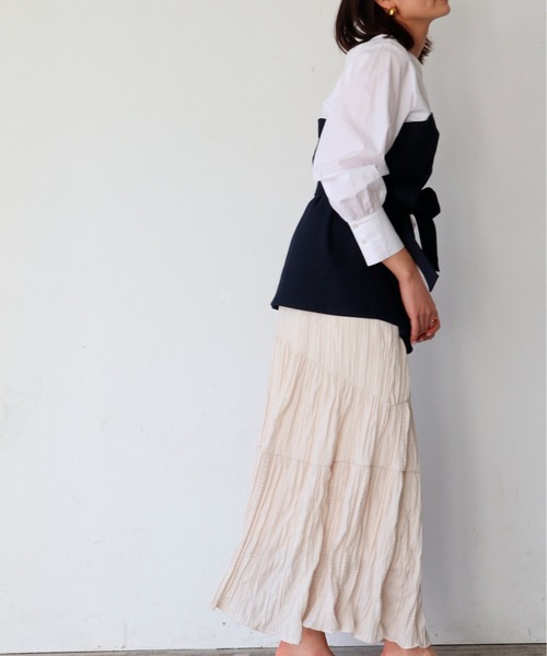 Brownie(ブラウニー)の「Brownie ビスチェドッキングブラウス(シャツ/ブラウス・レディース・ベージュ/ネイビー/カーキ・FREE)」の13枚目の写真