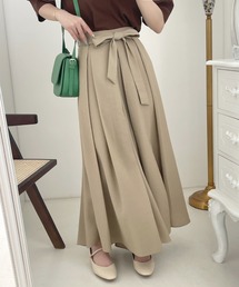 ウエストリボンワイドシルエットスカパン