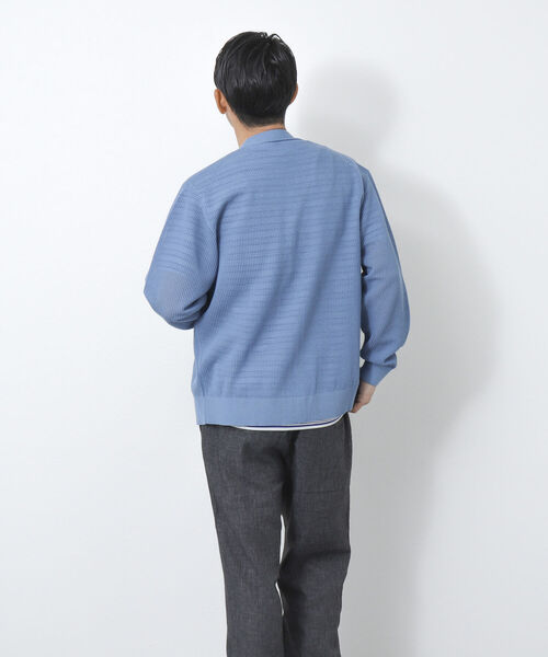 NOLLEY'S goodman（ノーリーズグッドマン）の「【WORK ABOUT/ワークアバウト】SHEER CARDIGAN Vネックシアーカーディガン（カーディガン/ボレロ・メンズ・ベージュ/サックスブルー/ライトグリーン/ダークネイビー・M/L）」の9枚目の写真