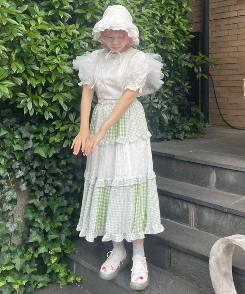 Candy Stripper(キャンディストリッパー)の「LACY BUCKET ハット(ハット・レディース・ブラック/オフホワイト・FREE)」の12枚目の写真