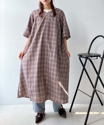 ○ゆったり楽ちん 結んでバックリボン ボリューム袖 バサリワンピース