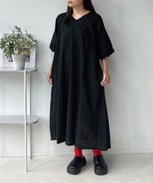 ○ゆったり楽ちん 結んでバックリボン ボリューム袖 バサリワンピース