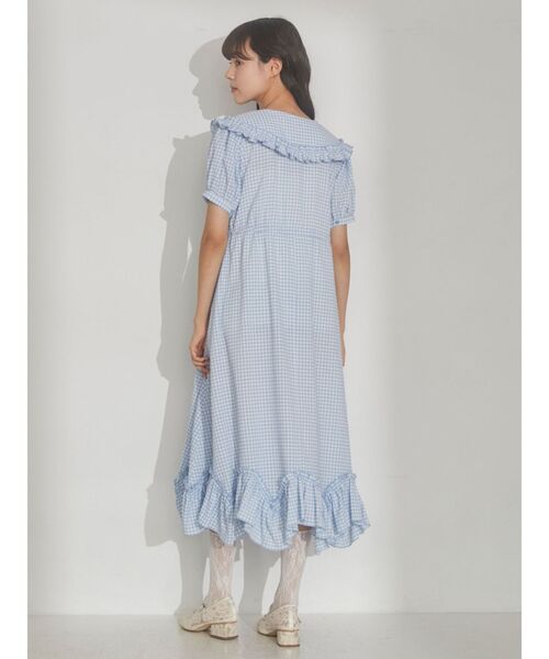 merry jenny(メリージェニー)の「フリルカラーギンガムワンピース(ワンピース・レディース・ブラック/ブルー/グリーン・FREE)」の11枚目の写真