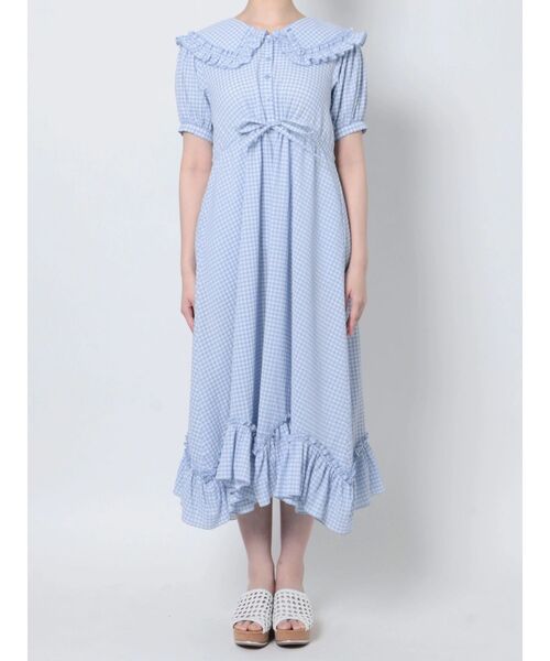 merry jenny(メリージェニー)の「フリルカラーギンガムワンピース(ワンピース・レディース・ブラック/ブルー/グリーン・FREE)」の22枚目の写真