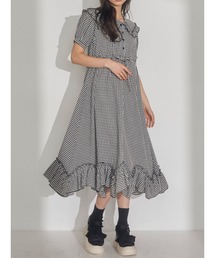 merry jenny | フリルカラーギンガムワンピース(ワンピース)
