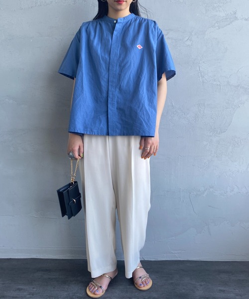 DANTON（ダントン）の「[DANTON/ダントン] ショートスリーブ バンドカラーシャツ（シャツ/ブラウス・レディース・ブルー/グレイッシュベージュ/ホワイト・38）」の17枚目の写真