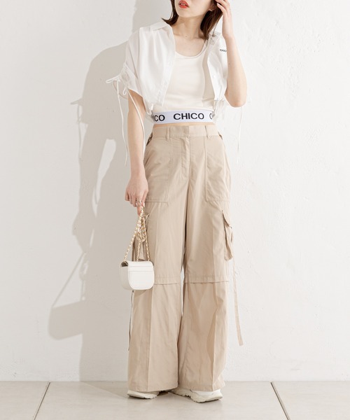 Chico（チコ）の「パット付裾ロゴタンク（タンクトップ・レディース・ブラック/ピンク/ブルー/アイボリー/ホワイト系その他2/ブラウン/イエロー/ブラック系その他2・FREE）」の14枚目の写真