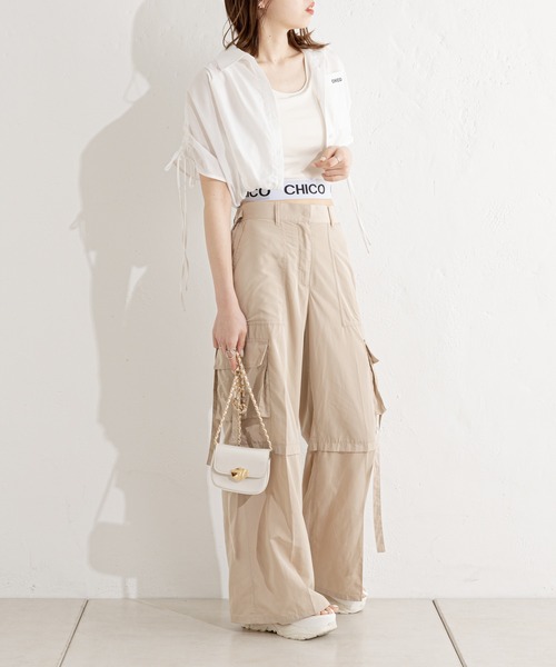 Chico（チコ）の「パット付裾ロゴタンク（タンクトップ・レディース・ブラック/ピンク/ブルー/アイボリー/ホワイト系その他2/ブラウン/イエロー/ブラック系その他2・FREE）」の9枚目の写真