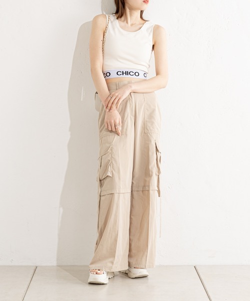 Chico（チコ）の「パット付裾ロゴタンク（タンクトップ・レディース・ブラック/ピンク/ブルー/アイボリー/ホワイト系その他2/ブラウン/イエロー/ブラック系その他2・FREE）」の19枚目の写真