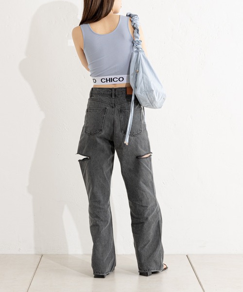 Chico（チコ）の「パット付裾ロゴタンク（タンクトップ・レディース・ブラック/ピンク/ブルー/アイボリー/ホワイト系その他2/ブラウン/イエロー/ブラック系その他2・FREE）」の22枚目の写真