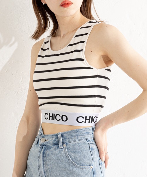 Chico（チコ）の「パット付裾ロゴタンク（タンクトップ・レディース・ブラック/ピンク/ブルー/アイボリー/ホワイト系その他2/ブラウン/イエロー/ブラック系その他2・FREE）」の20枚目の写真