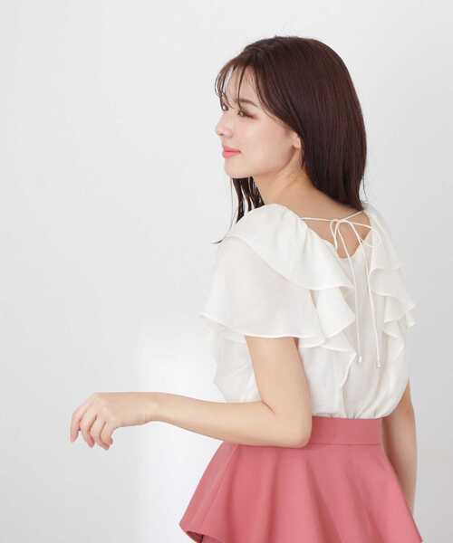 PROPORTION BODY DRESSING（プロポーションボディドレッシング）の「バックリボンラッフルブラウス / 1213110505（シャツ/ブラウス・レディース・ブラック/ブラウン/ホワイト系その他/ブルー系その他・SMALL/MEDIUM）」の6枚目の写真