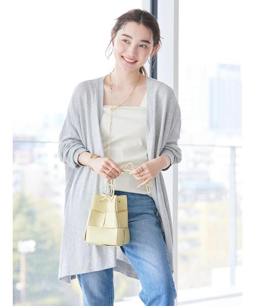 AMERICAN HOLIC（アメリカンホリック）の「UVカット　ハイゲージミディカーディガン（カーディガン/ボレロ・レディース・ライトグレー系2/アイボリー/モカ/ネイビー・FREE）」の6枚目の写真